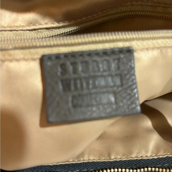 Stuart Weitzman gray leather  suede crossbody handbag - Picture 7 of 9